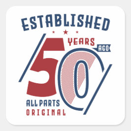 50 jaar geleden opgericht | Vogeldag — Gift Idee I Vierkante Sticker