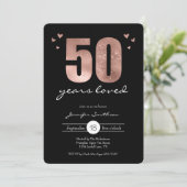 50 jaar geliefd verjaardagsfeestje kaart (Staand voorkant)