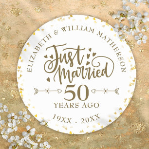 50 Jaar Getrouwd Huwelijksjubileum Ronde Sticker