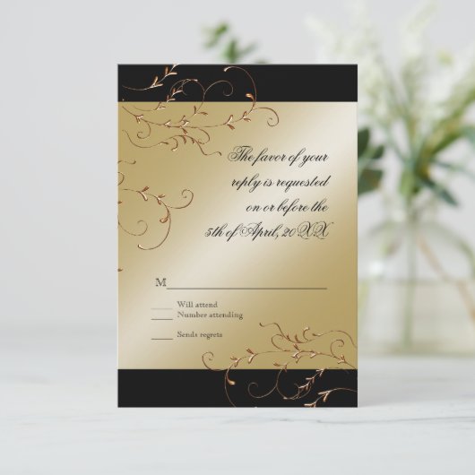 50 jaar gevierd, RSVP-reactiekaart RSVP Kaartje (Staand voorkant)