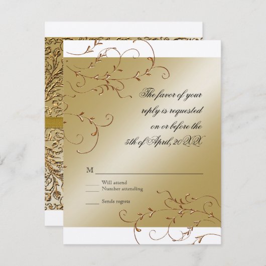 50 jaar gevierd, RSVP Response Kaart (Voorkant / Achterkant)