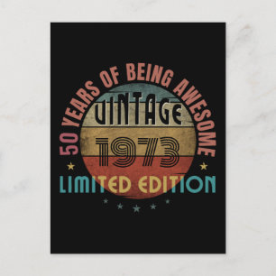 50 jaar geweldig vintage 1973 custom briefkaart