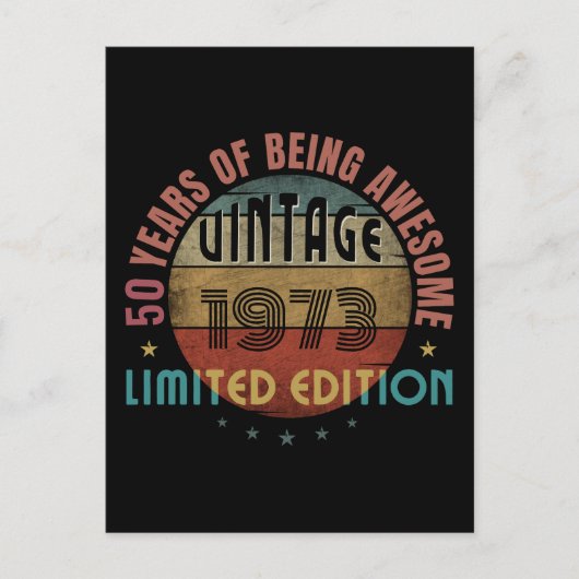 50 jaar geweldig vintage 1973 custom  briefkaart (Voorkant)