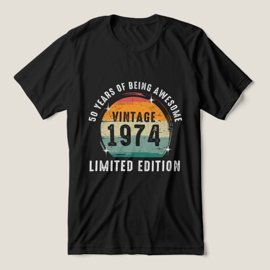 50 jaar Geweldige  1974 Tri-Blend Shirt (Design voorkant)