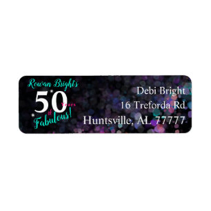 50 jaar geweldige elegante zwarte glitter etiket