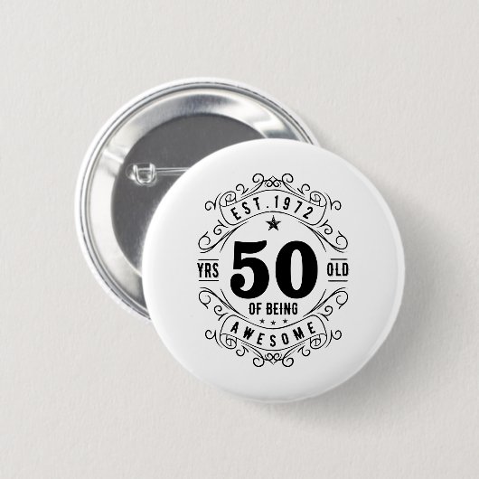50 jaar Geweldige Ronde Button 5,7 Cm (Voorkant /achterkant)