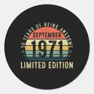 50 jaar Geweldige september 2010 Ronde Sticker