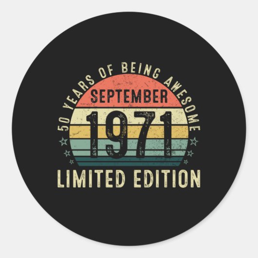 50 jaar Geweldige september 2010 Ronde Sticker (Voorkant)