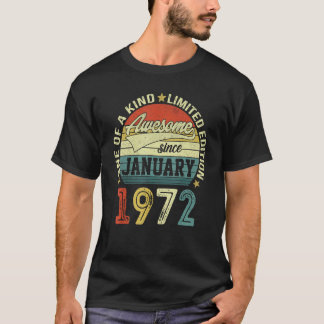 50 jaar Geweldige sinds januari 1972 50ste geboort T-shirt