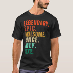 50 jaar Geweldige sinds juli 1972 50ste verjaardag T-shirt