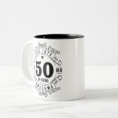 50 jaar Geweldige Tweekleurige Koffiemok (Voorkant links)