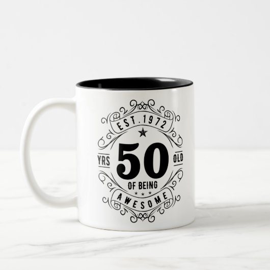 50 jaar Geweldige Tweekleurige Koffiemok (Links)