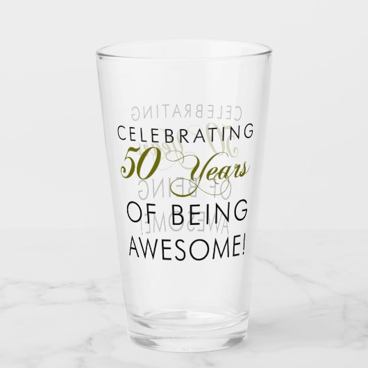 50 jaar Geweldige vieren Glas (Voorkant)