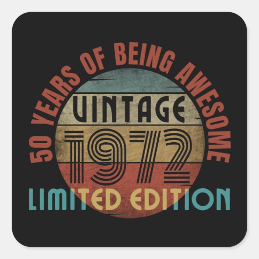 50 jaar geweldige vierkante sticker (Voorkant)