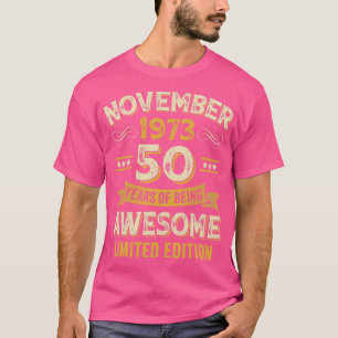50 jaar Geweldige Vintage november 1973 50e geboor T-shirt