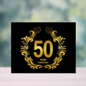 50 jaar Gold Glitter Jubileum Acryl Bord (Neutraal)