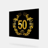 50 jaar Gold Glitter Jubileum Acryl Bord (Hoek)