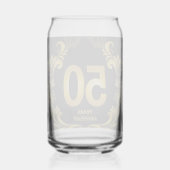 50 jaar Gold Glitter Jubileum Blikvorm Glas (Voorkant)