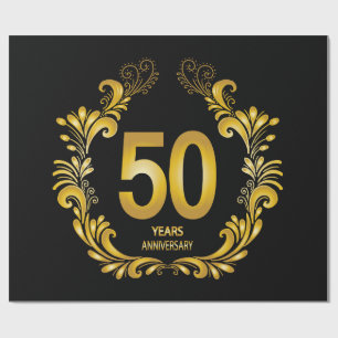 50 jaar Gold Glitter Jubileum Cadeaupapier