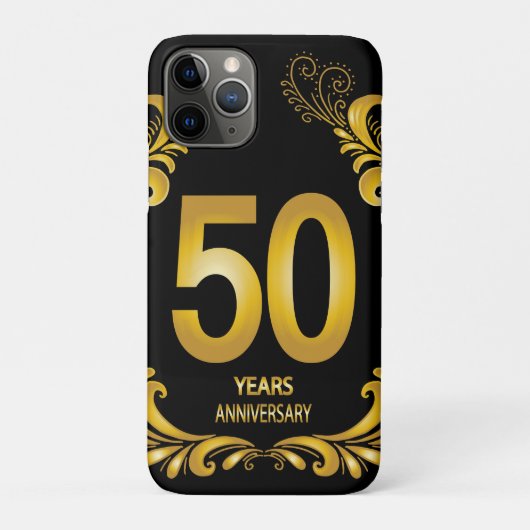 50 jaar Gold Glitter Jubileum Case-Mate iPhone Case (Achterkant)