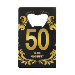50 jaar Gold Glitter Jubileum Creditkaart Flessenopener