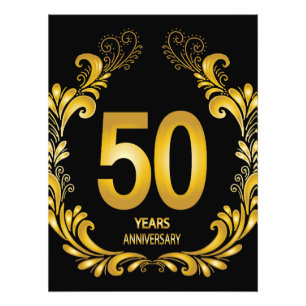 50 jaar Gold Glitter Jubileum Foto Afdruk