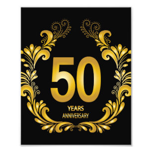 50 jaar Gold Glitter Jubileum Foto Afdruk