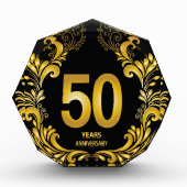 50 jaar Gold Glitter Jubileum Fotoblokken (Voorkant)