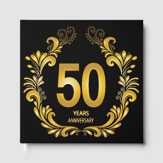 50 jaar Gold Glitter Jubileum Gastenboek (Voorkant)