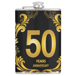 50 jaar Gold Glitter Jubileum Heupfles