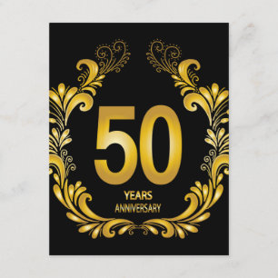 50 jaar Gold Glitter Jubileum Informatiekaartje