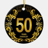 50 jaar Gold Glitter Jubileum Keramisch Ornament (Voorkant)