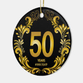 50 jaar Gold Glitter Jubileum Keramisch Ornament (Links)