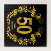 50 jaar Gold Glitter Jubileum Legpuzzel (Horizontaal)