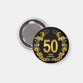 50 jaar Gold Glitter Jubileum Magneet (Voorkant / Achterkant)