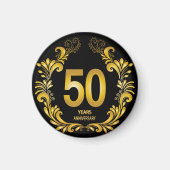 50 jaar Gold Glitter Jubileum Magneet (Voorkant)