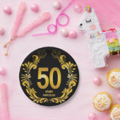 50 jaar Gold Glitter Jubileum Papieren Bordje (Feest)