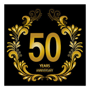 50 jaar Gold Glitter Jubileum Perfect Poster