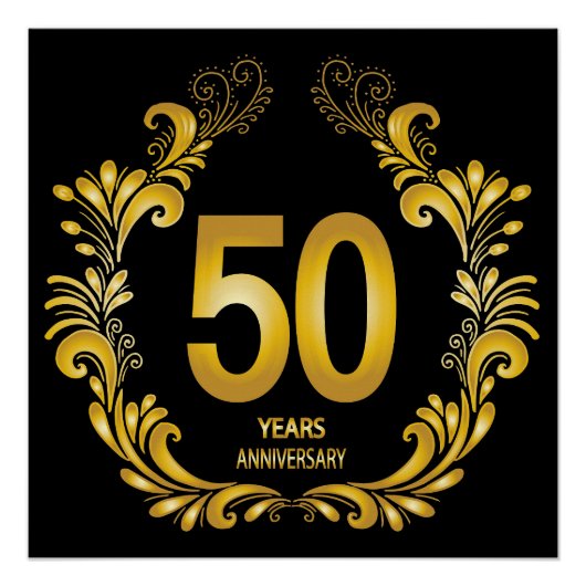 50 jaar Gold Glitter Jubileum Perfect Poster (Voorkant)