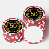 50 jaar Gold Glitter Jubileum Poker Chips (Opstapeling)