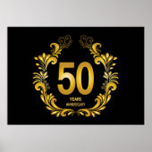 50 jaar Gold Glitter Jubileum Poster (Voorkant)