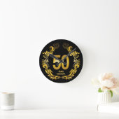 50 jaar Gold Glitter Jubileum Ronde Klok (Huis)