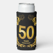 50 jaar Gold Glitter Jubileum Seltzer Blikjeskoeler (Seltzer Voorkant)