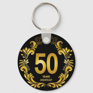 50 jaar Gold Glitter Jubileum Sleutelhanger