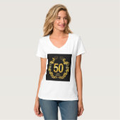 50 jaar Gold Glitter Jubileum T-shirt (Voorkant volledig)