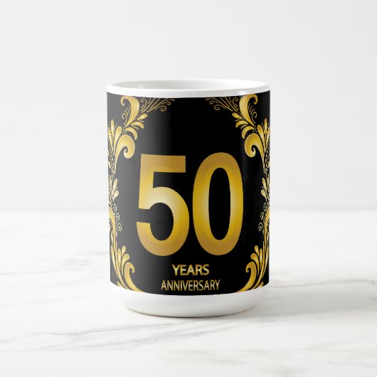 50 jaar Gold Glitter Wedding Jubileum Magische Mok (Midden)
