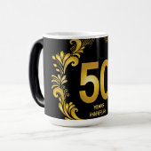 50 jaar Gold Glitter Wedding Jubileum Magische Mok (Voorkant links)