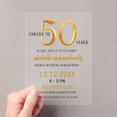50 jaar Golden Jubileum Party Acryl Uitnodigingen (Insitu (Draagbaar))