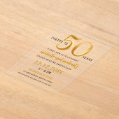 50 jaar Golden Jubileum Party Acryl Uitnodigingen (Laagn)