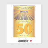 50 Jaar | Golden Ray 12 Stappen Aangepaste NAAM Sticker (Vel)
